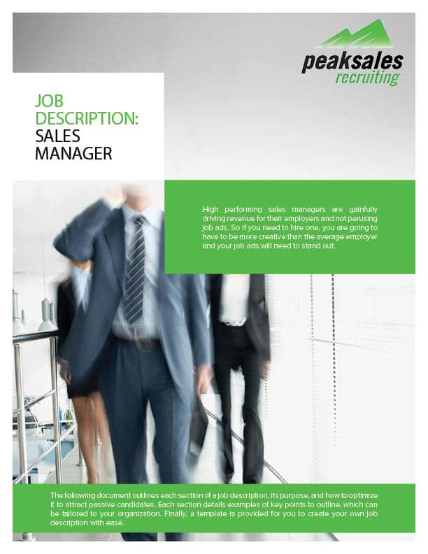 Job Description Sales Manager - Title only