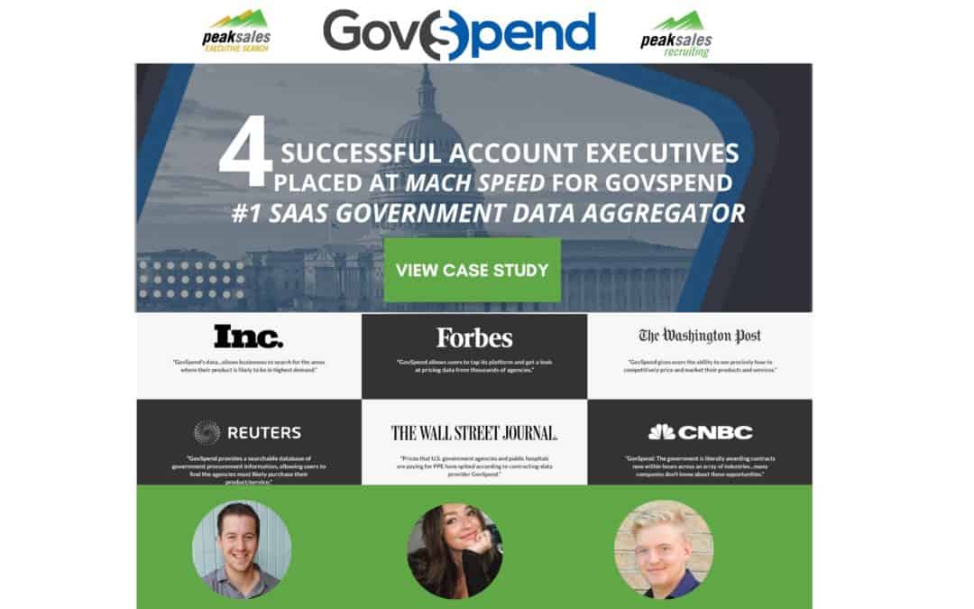 4 Successful Account Executives Placed at Mach Speed For GOVSPEND